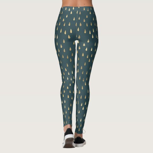 gouden regendruppels zwart leggings (Achterkant)