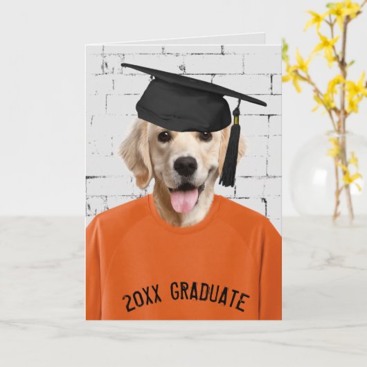 gouden rekwieg afstuderen met pet kaart (Gele Bloem)