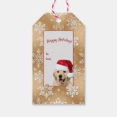 gouden rekwieg met Santa hat Cadeaulabel (Voorkant)