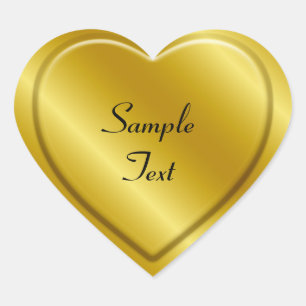 Gouden reliëf hart sticker