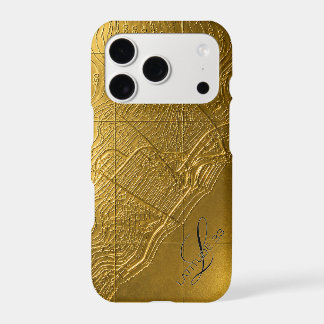 gouden reliëfkaart Newport Beach