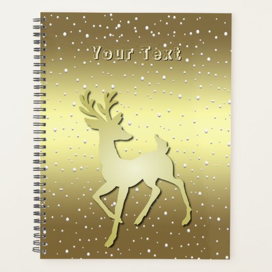 Gouden Rendier Besneeuwde Feestdagen Planner (Voorkant)