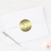 Gouden Rendier Besneeuwde Vakantie Sticker (Envelop)