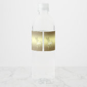 Gouden Rendier Besneeuwde Waterfles Label Etiket (Achterkant)