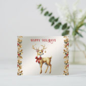 Gouden rendier Briefkaart (Staand voorkant)