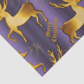 Gouden rendier, Goud Vrolijk Kerstmis Paarse Tissuepapier (Detail)