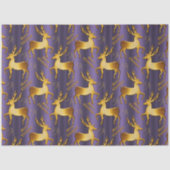 Gouden rendier, Goud Vrolijk Kerstmis Paarse Tissuepapier (Voorkant)