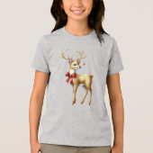 Gouden Rendier Jongens T-Shirt (Voorkant)