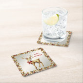 Gouden Rendier Kerst Papier Onderzetter (Insitu)