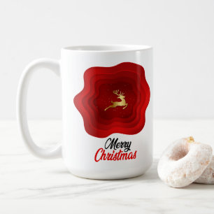 Gouden rendier Kerstgroet Koffiemok