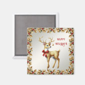 Gouden Rendier Kerstmagneet Magneet (Voorkant / Achterkant)