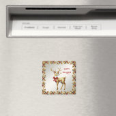 Gouden Rendier Kerstmagneet Magneet (Insitu (Vaatwasser))