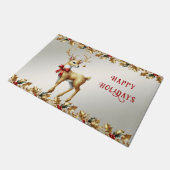 Gouden Rendier Kerstmat Deurmat (Schuin)