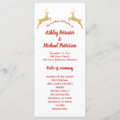 Gouden rendier | Kerstmis | Huwelijksprogramma Programmakaart (Voorkant)