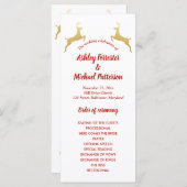 Gouden rendier | Kerstmis | Trouwprogramma Programmakaart (Voorkant / Achterkant)