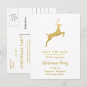 Gouden rendier Kerstmis | Winterfeest Aankondigingskaart (Voorkant / Achterkant)