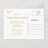 Gouden rendier Kerstmis | Winterfeest Aankondigingskaart (Achterkant)