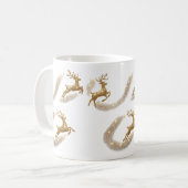 Gouden Rendier Kerstmug Koffiemok (Voorkant links)