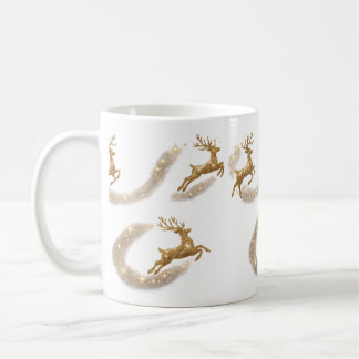 Gouden Rendier Kerstmug Koffiemok