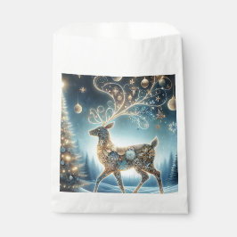 Gouden rendier kerstversiering Blauwe Lucht Bedankzakje