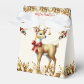 Gouden Rendier Vakantie Cadeaubox Bedankdoosjes (Voorkant Zijde)