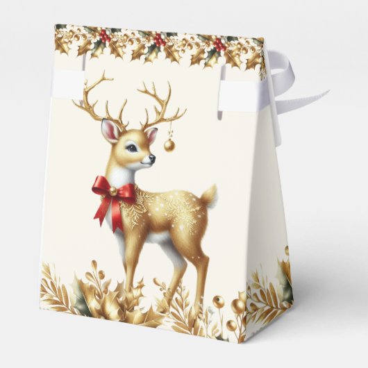 Gouden Rendier Vakantie Cadeaubox Bedankdoosjes (Achterkant)