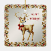 Gouden rendier vakantie Ornament (Achterkant)