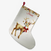Gouden rendier vakantie voorraad grote kerstsok (Voorkant (Hangend))