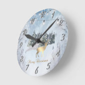 Gouden rendieren, bos, String Lights Landschap Ronde Klok (Hoek)