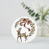 Gouden rendieren Radiance rond Kerstmis Feestdagenkaart (Staand voorkant)