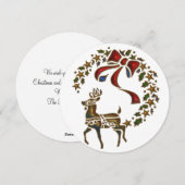 Gouden rendieren Radiance rond Kerstmis Feestdagenkaart (Voorkant / Achterkant)