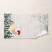Gouden rendieren, Santa Hat, Sneeuwvlokken, Bos Bad Handdoek (Handdoek)