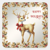 Gouden rendieren Sticker (Voorkant)