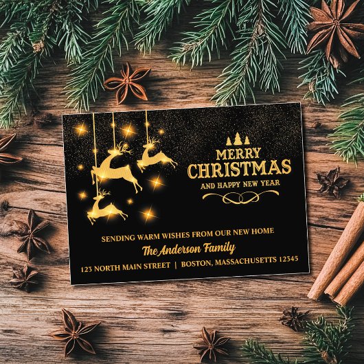 Gouden rendieren vakantie bewegende aankondiging