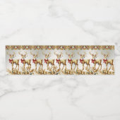 Gouden rendiervakantie waterfles etiket (Enkel label)