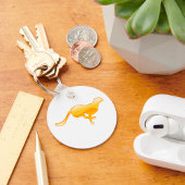 Gouden rennende cheeta-silhouet sleutelhanger
