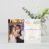 Gouden Reno bruiloft foto dank u Bedankkaart (Staand voorkant)