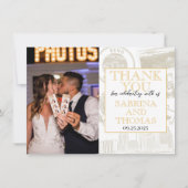 Gouden Reno bruiloft foto dank u Bedankkaart (Voorkant)