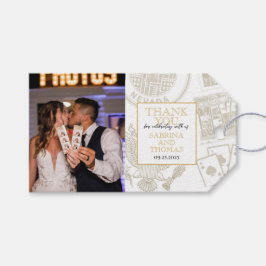 Gouden Reno trouwfoto Cadeaulabel