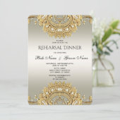 Gouden  repetitie diner kaart (Staand voorkant)