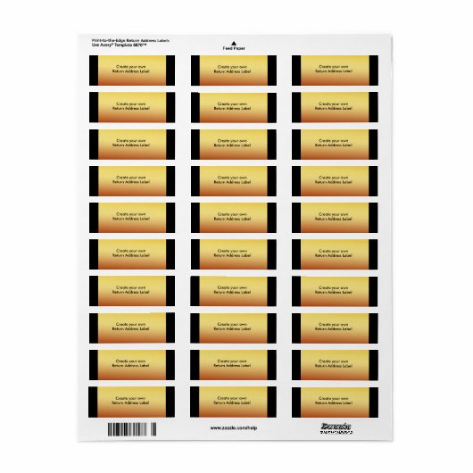 Gouden retouradreslabel etiket (Full Sheet)