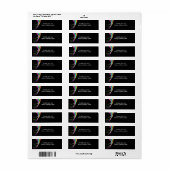 Gouden retouradreslabel zwart etiket (Full Sheet)