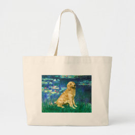 Gouden Retriever 1 - Waterlelies 5 Grote Tote Bag