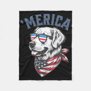 Gouden Retriever 4 juli Merica VS Zonnebril  Fleece Deken