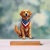 Gouden Retriever 4 juli Vintage Patriottisch T-shi Acryl Bord (Neutraal)