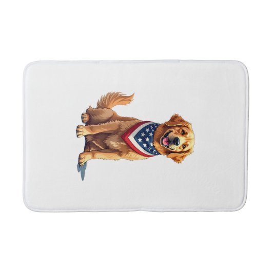 Gouden Retriever 4 juli Vintage Patriottische T-sh Badmat (Voorkant)