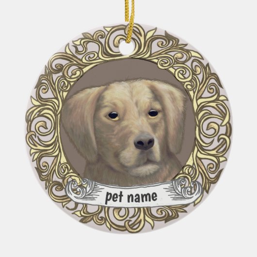 Gouden Retriever Aandenken Ornament (Voorkant)