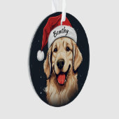 Gouden Retriever Aangepaste Kerstversiering Ornament (voorkant)