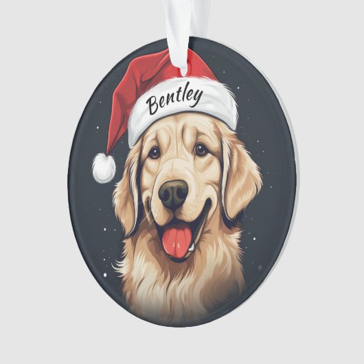 Gouden Retriever Aangepaste Kerstversiering Ornament (voorkant)