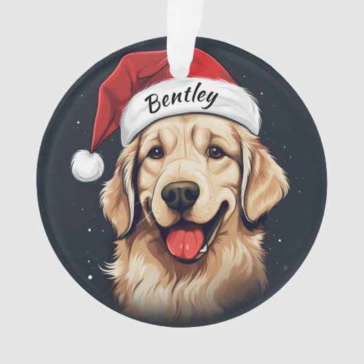 Gouden Retriever Aangepaste Kerstversiering Ornament (voorkant)